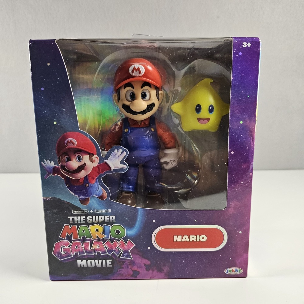 JAKKS Super Mario Galaxy Movie Mario 5" Figure Yellow Luma Star NEW